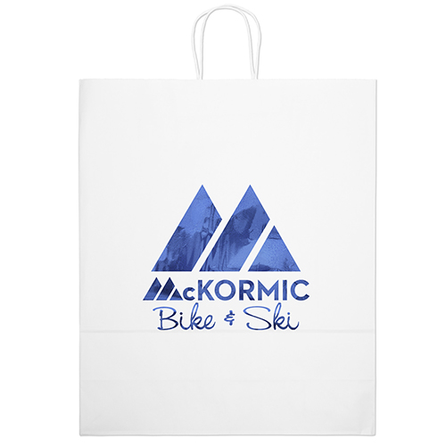 Marketing White Kraft Brute Tote Bags (Ink Imprint)